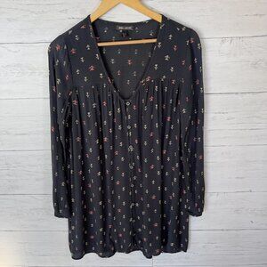 Billabong Dress Womens Size S/P Black Moongazer Bohemian Button Down Tunic